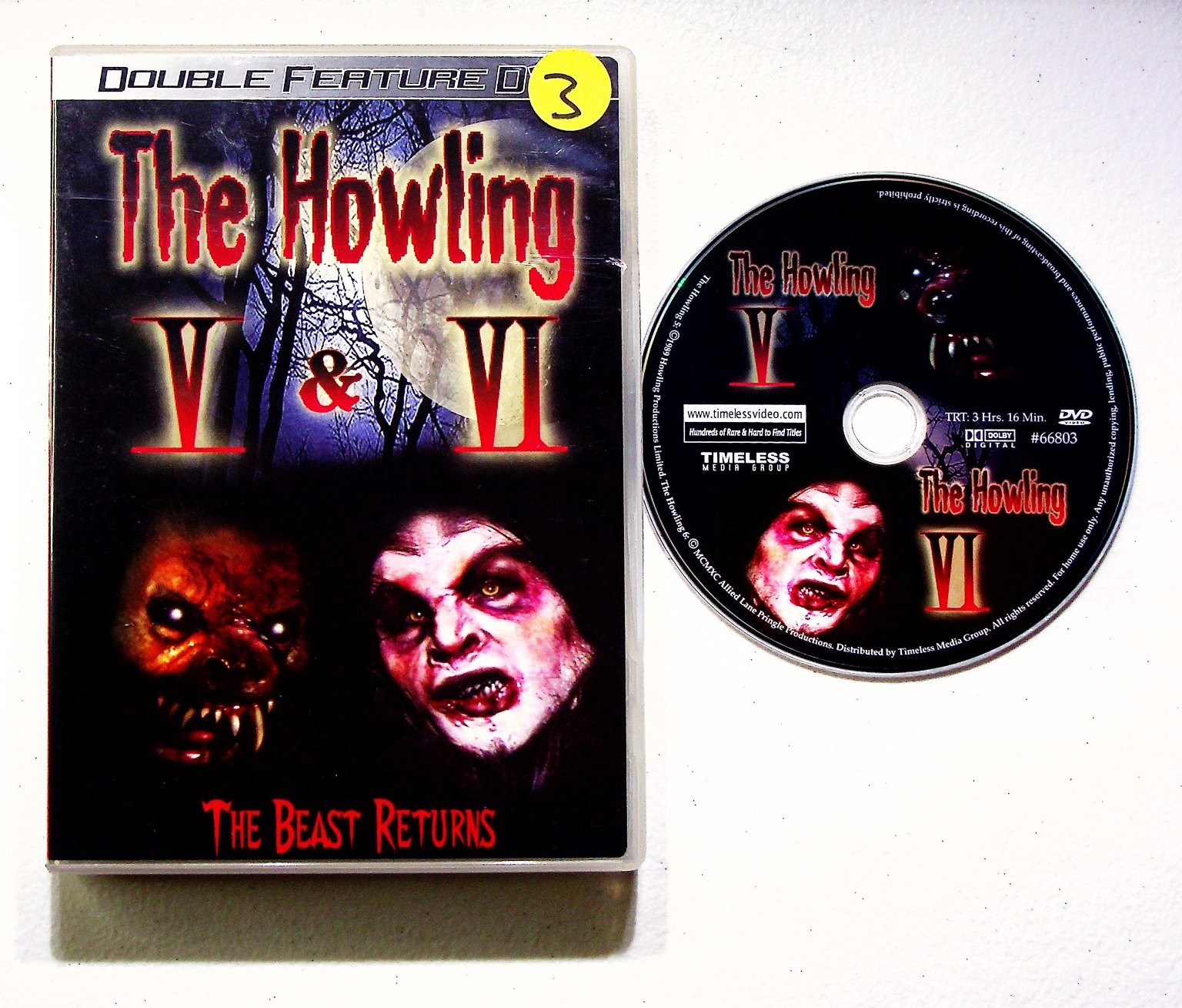 The Howling V & VI DVD 1991 Double Feature Timeless Media Group Horror