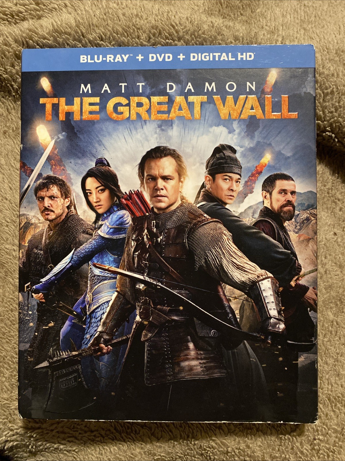 The Great Wall (Blu-ray, DVD 2017) With Slipcover!! No Digital Code