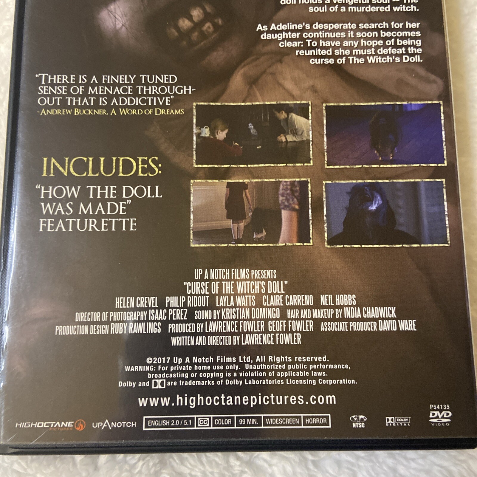 Curse of the Witch’s Doll Dvd Horror Creepy Haunted 2017