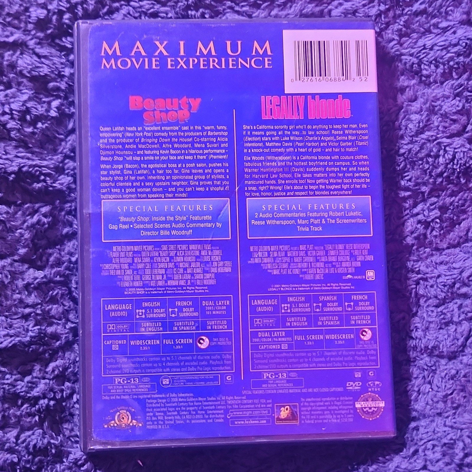 MGM Home Entertainment Beauty Shop / Legally Blonde DVD Tall Case Comedy Movie