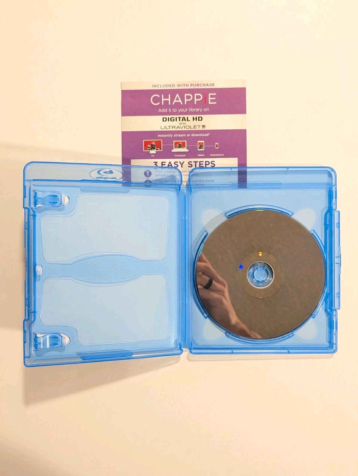 Chappie (Blu-ray + Ultraviolet, 2015) with Slipcover