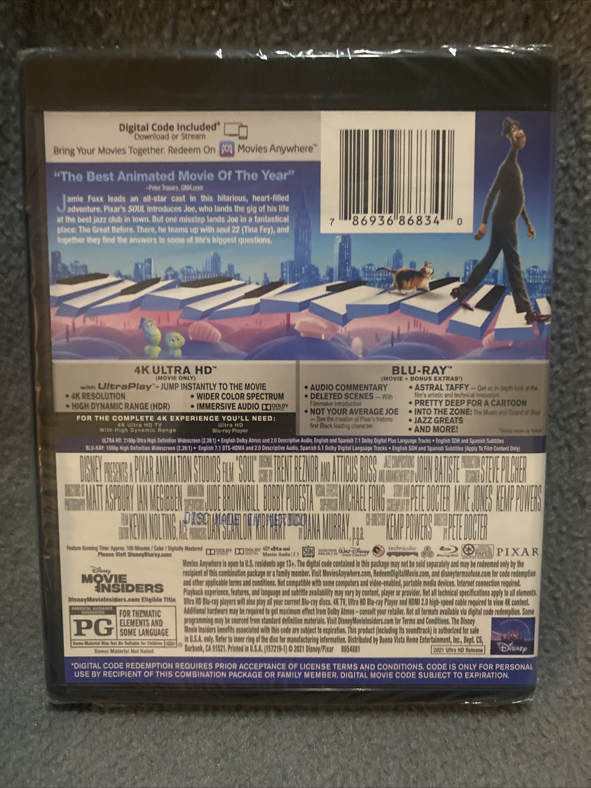 Disney Soul 4k Ultra HD + Blu-Ray + Digital, Pixar 2020 New Sealed