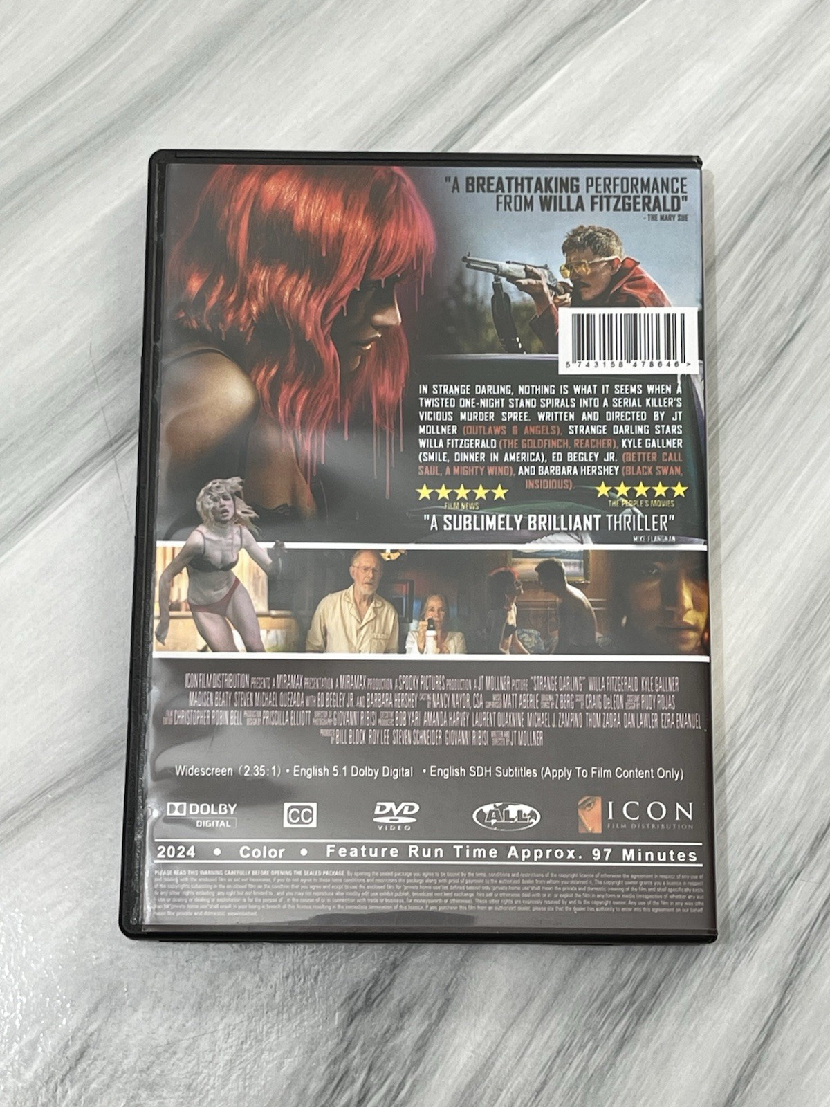 Miramax Strange Darling DVD 2024 Thriller Willa Fitzgerald R 100 min
