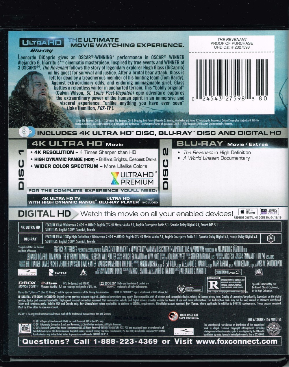 The Revenant (4K / Blu-ray + Digital) New
