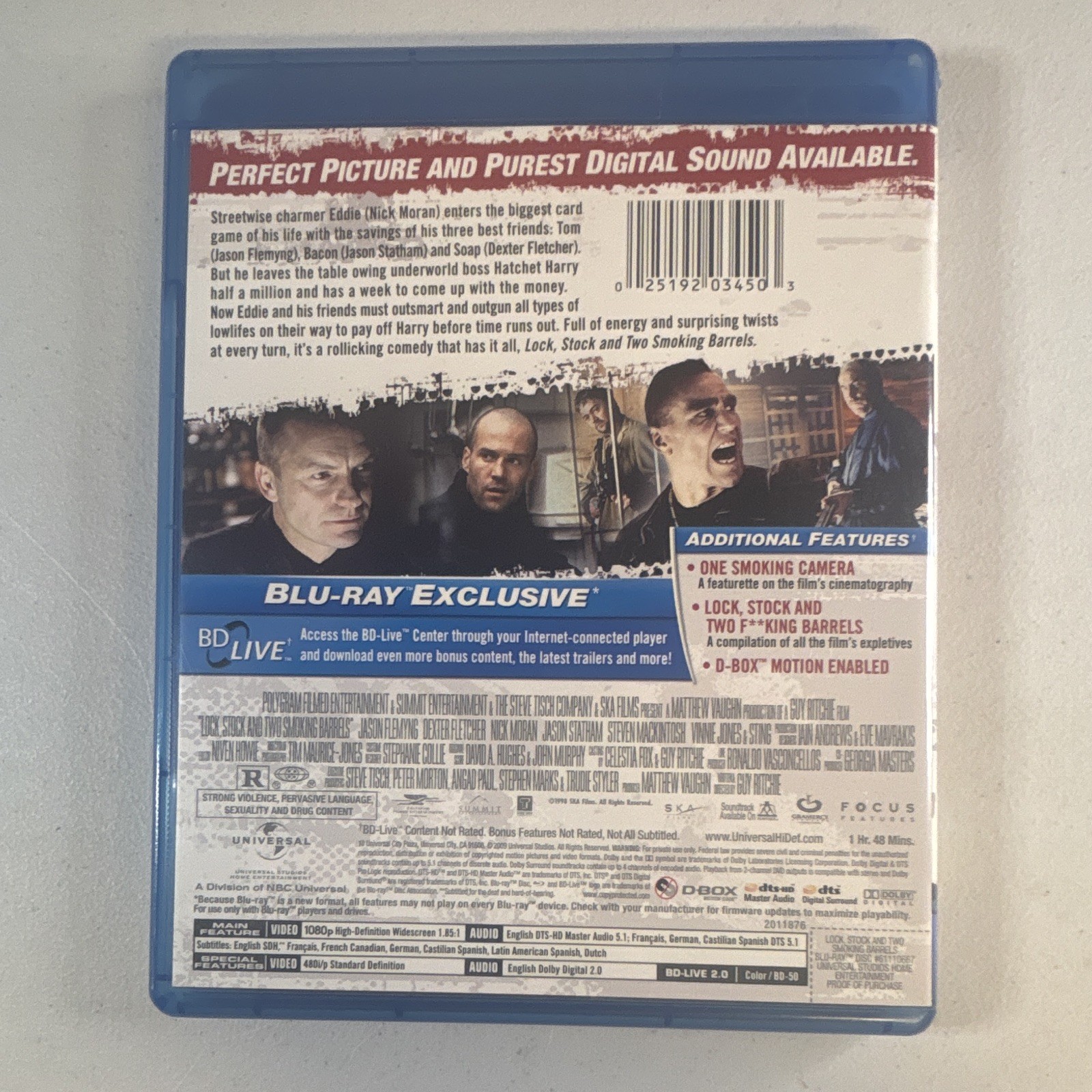 Universal Lock, Stock and Two Smoking Barrels Blu-ray R Comedy Guy Ritchie 108m