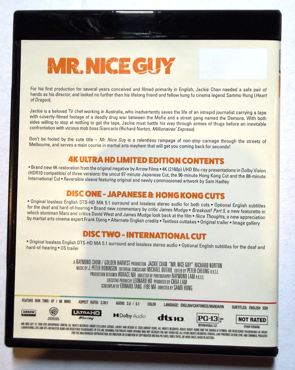 Mr. Nice Guy: Arrow Jackie Chan Breakout Hits (4K Ultra HD, 2026, 3 Versions)