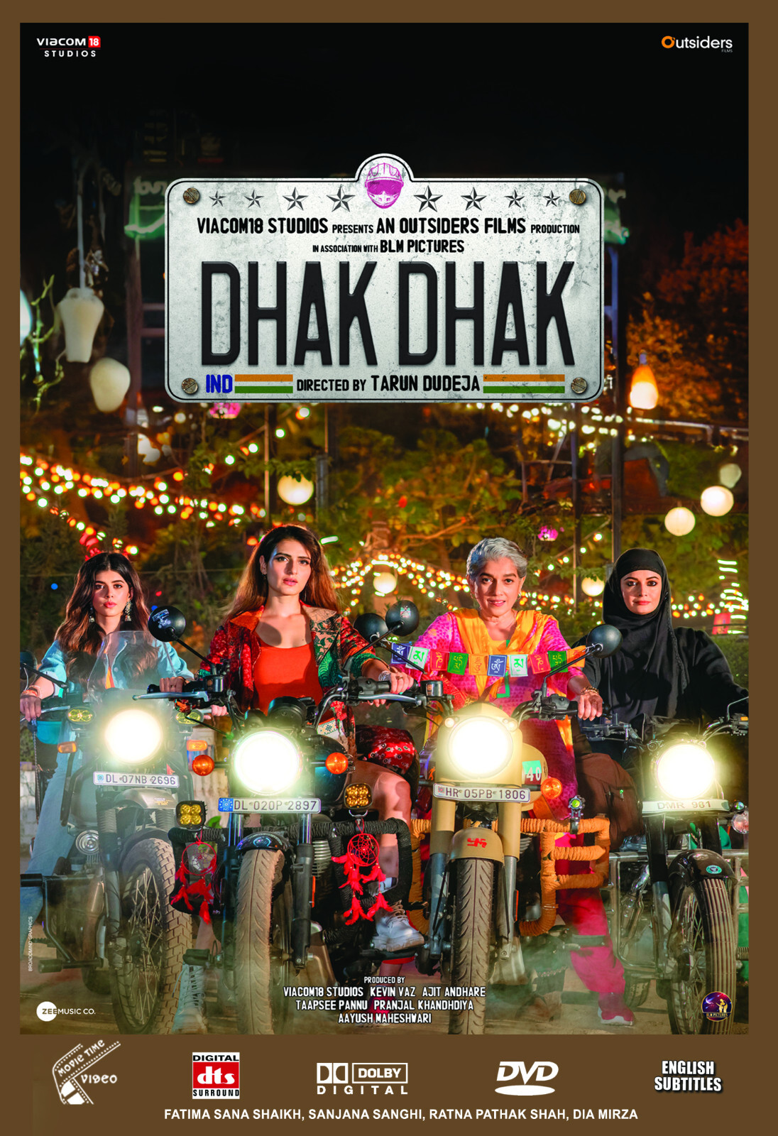 DhakDhak Hindi Movie DVD stg:FatimaSana,SanjanaSanghi,RatnaPathak Shah,Dia Mirza