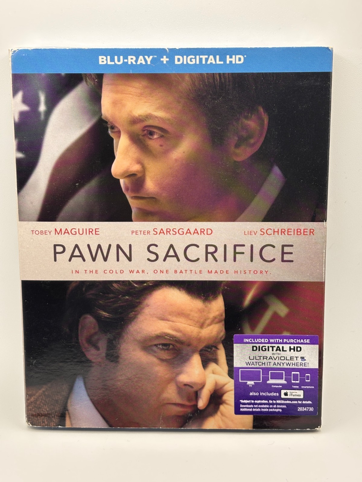 Pawn Sacrifice (New) Blu-ray + Digital HD. Tobey Maguire & Liev Schreiber