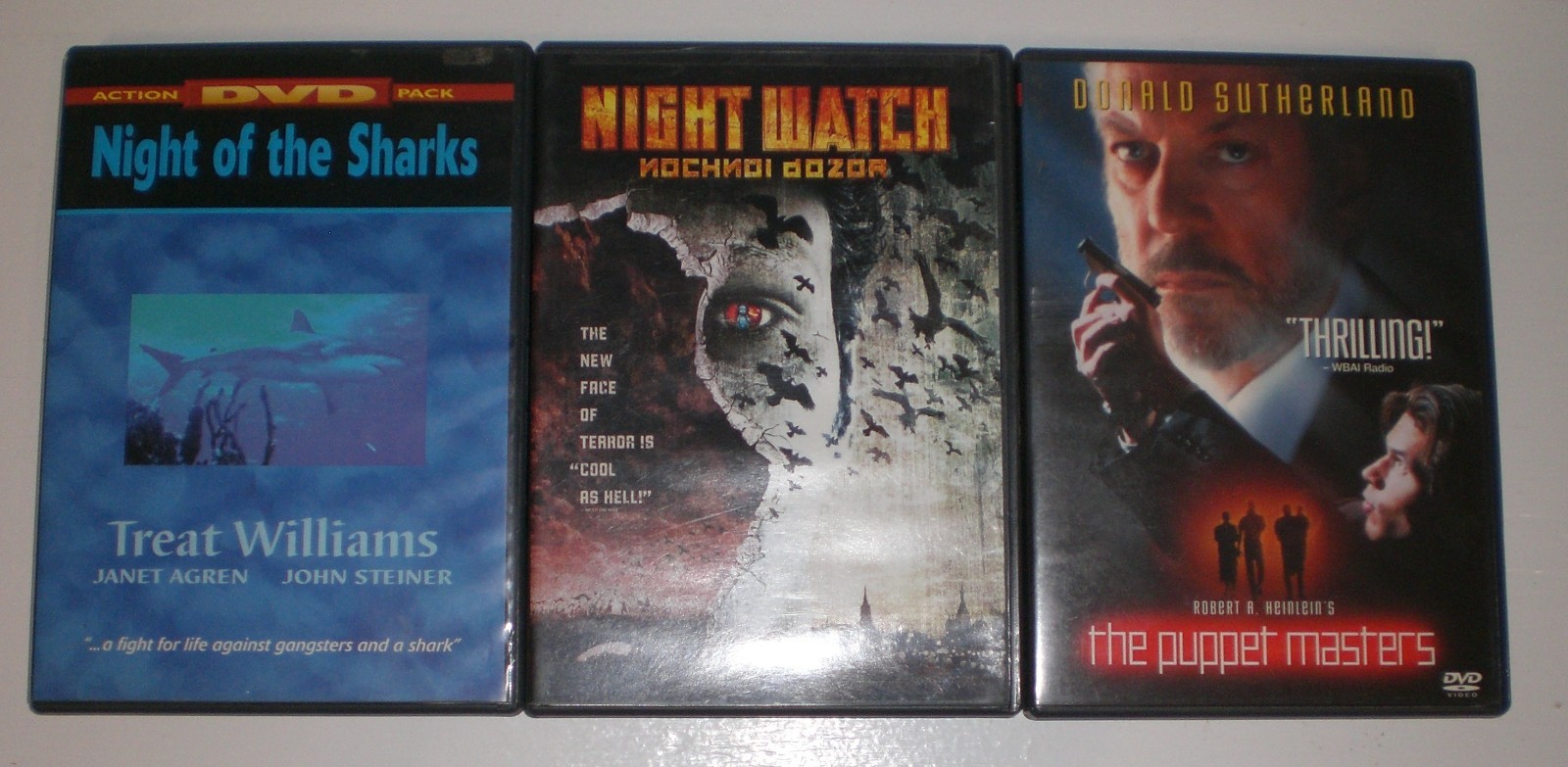 dvd lot of 3 – 1988 Night of the Sharks, 2004 Night Watch 1994 The Puppet Master