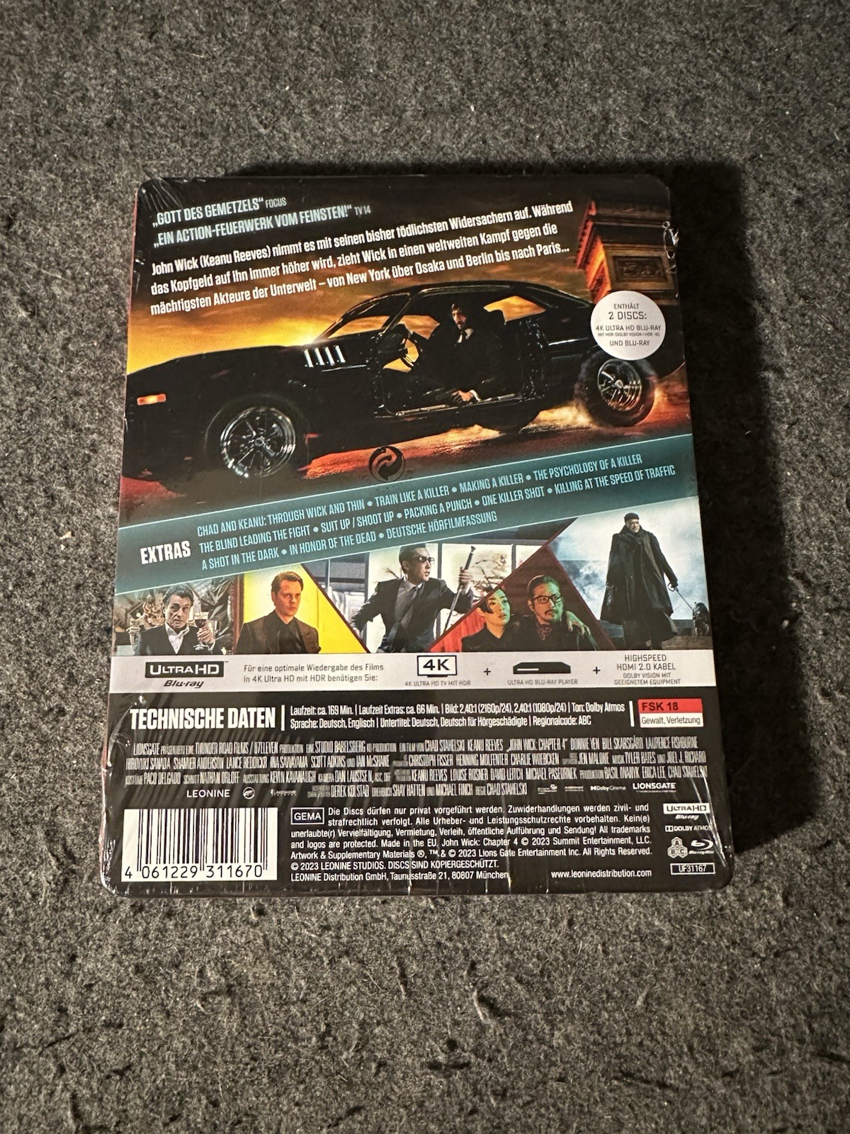 John Wick Chapter 4 4k Uhd Blu-Ray Steelbook German Import