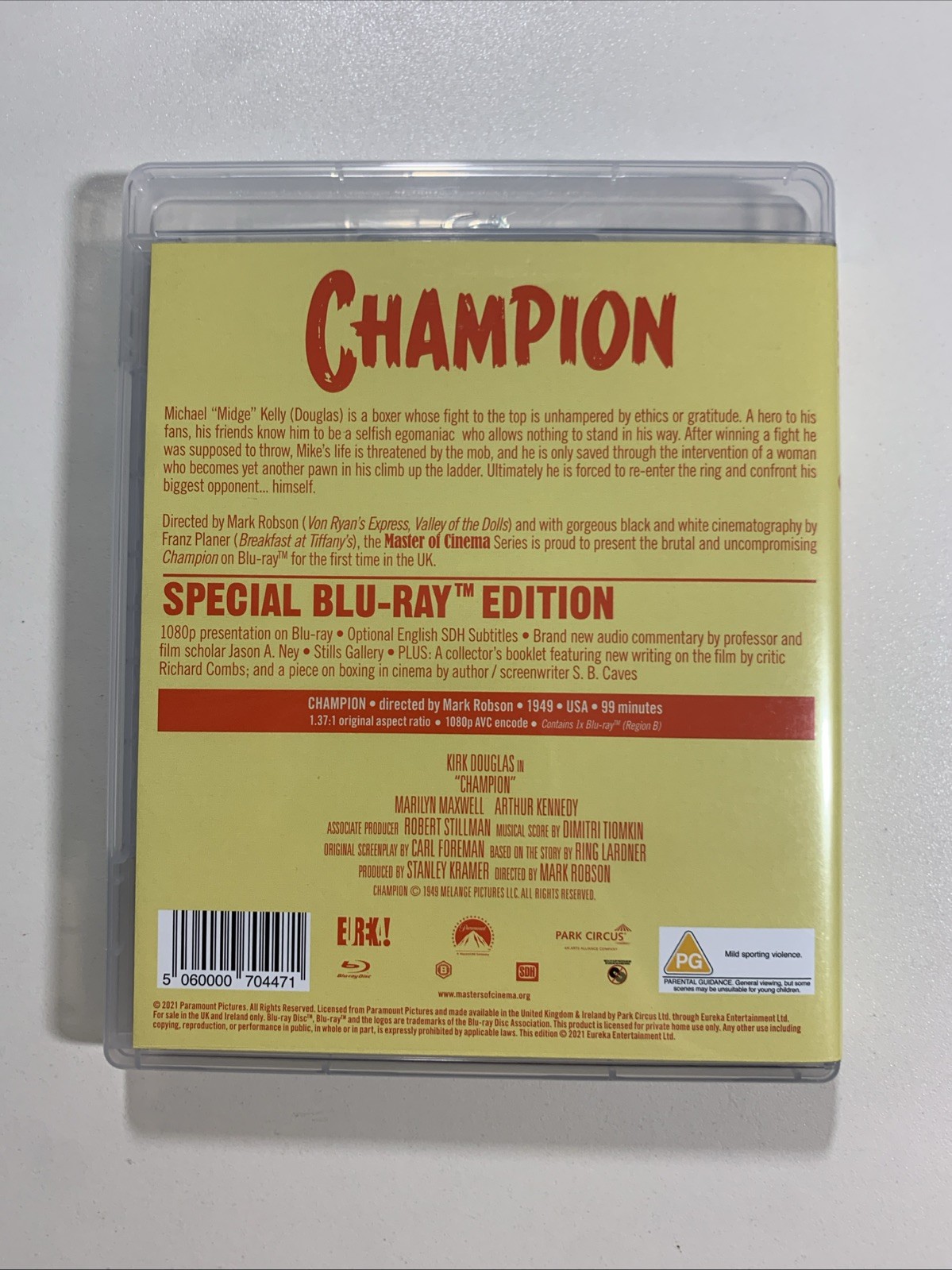 Champion (1949) Eureka Masters Of Cinema Blu-ray – Region B – OOP!