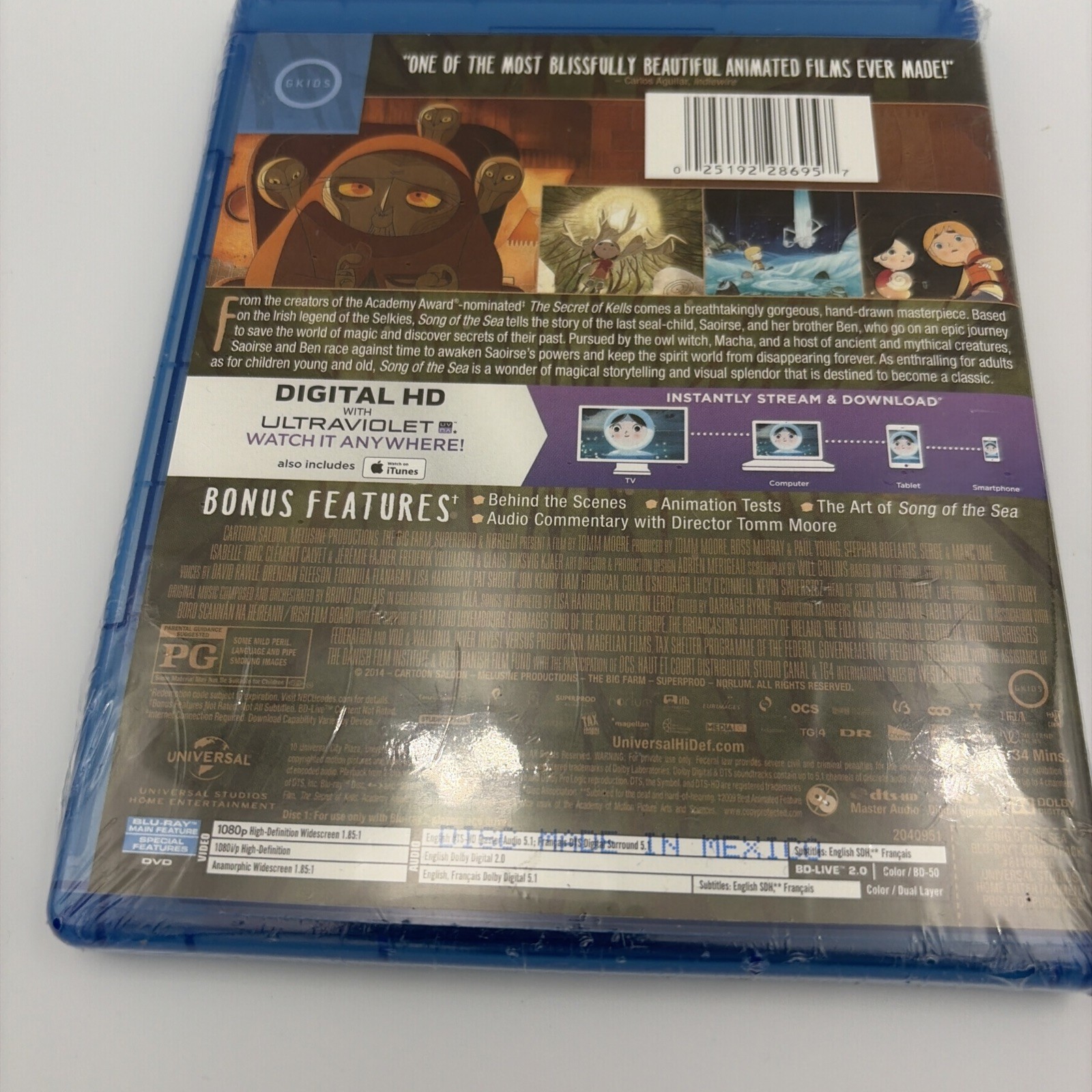 Song of the Sea [Blu-ray & DVD] 2 Pack Brand New Sealed Animated Movie G Kids