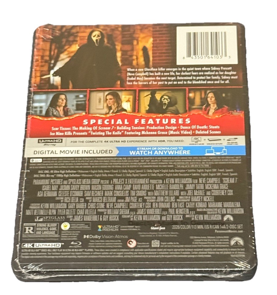 Scream 7 (Steelbook) [New 4K UHD Blu-ray] With Blu-Ray, 4K Mastering New Sealed