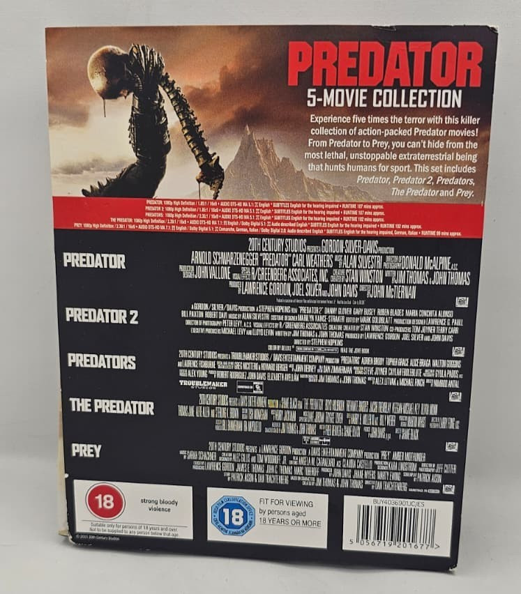 Predator: 5-Movie Collection Blu-ray [Region Free]