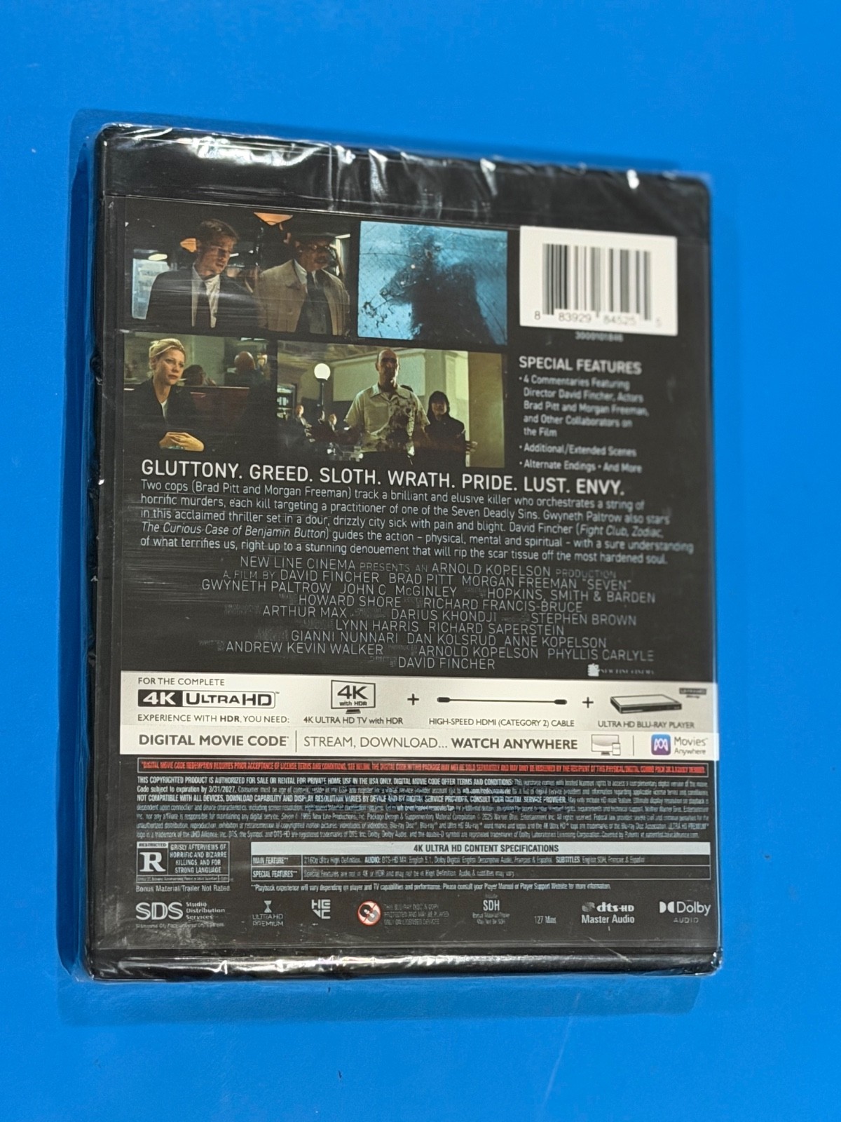 SEVEN (Se7en) (4K Ultra HD, Digital Code) NEW/SEALED