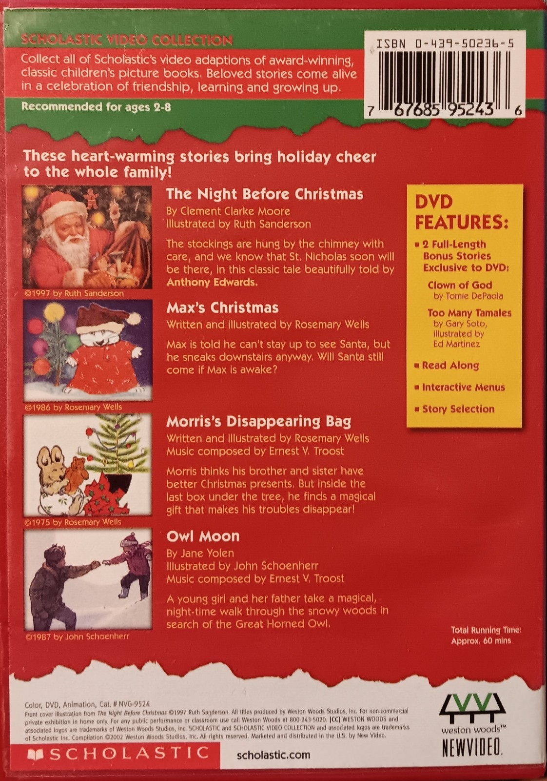 Scholastic: The Night Before Christmas..and More Stories (DVD) Read Along 60 Min