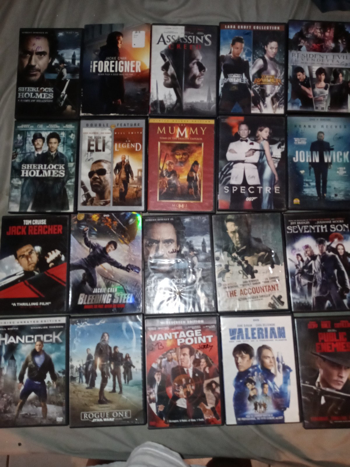 DVD Mixed Movie Lot Bundle w/ Tall Cases John Wick 007 Bond Star Wars Reeves