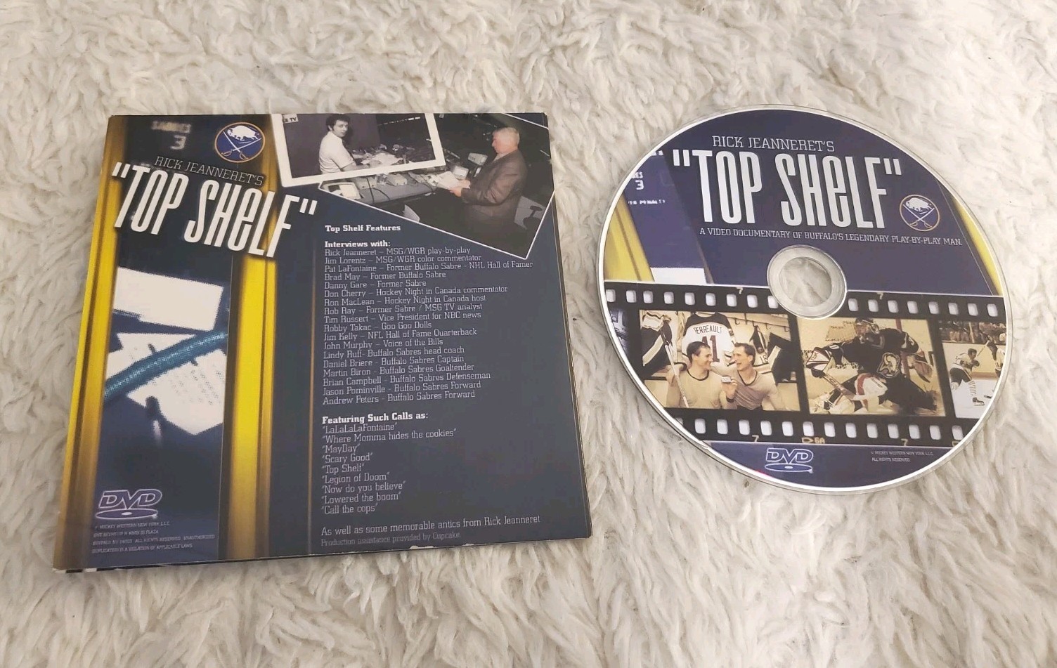 RICK JEANNERET’S “Top Shelf” DVD BUFFALO SABRES Very Good CARDBOARD SLEEVE