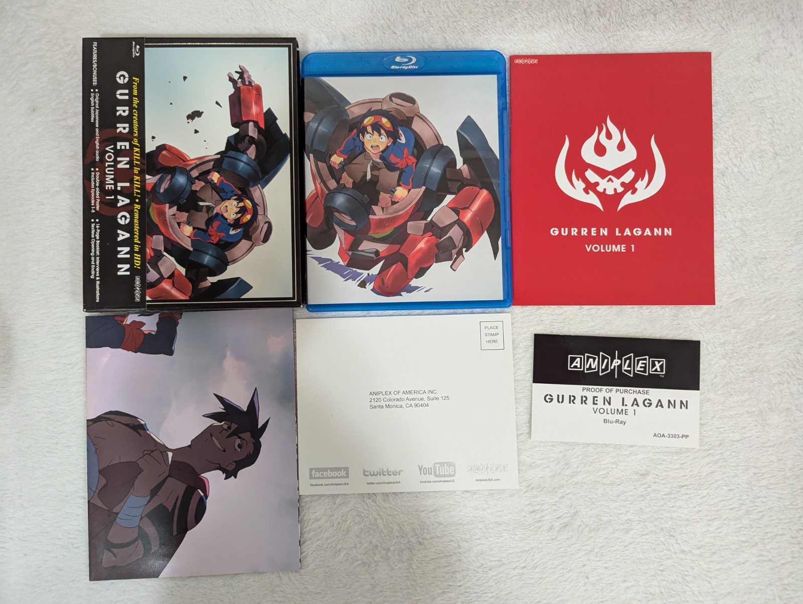 Gurren Lagann: Complete Series Volumes 1, 2, 3, 4, 5 1-5 Blu-ray Aniplex
