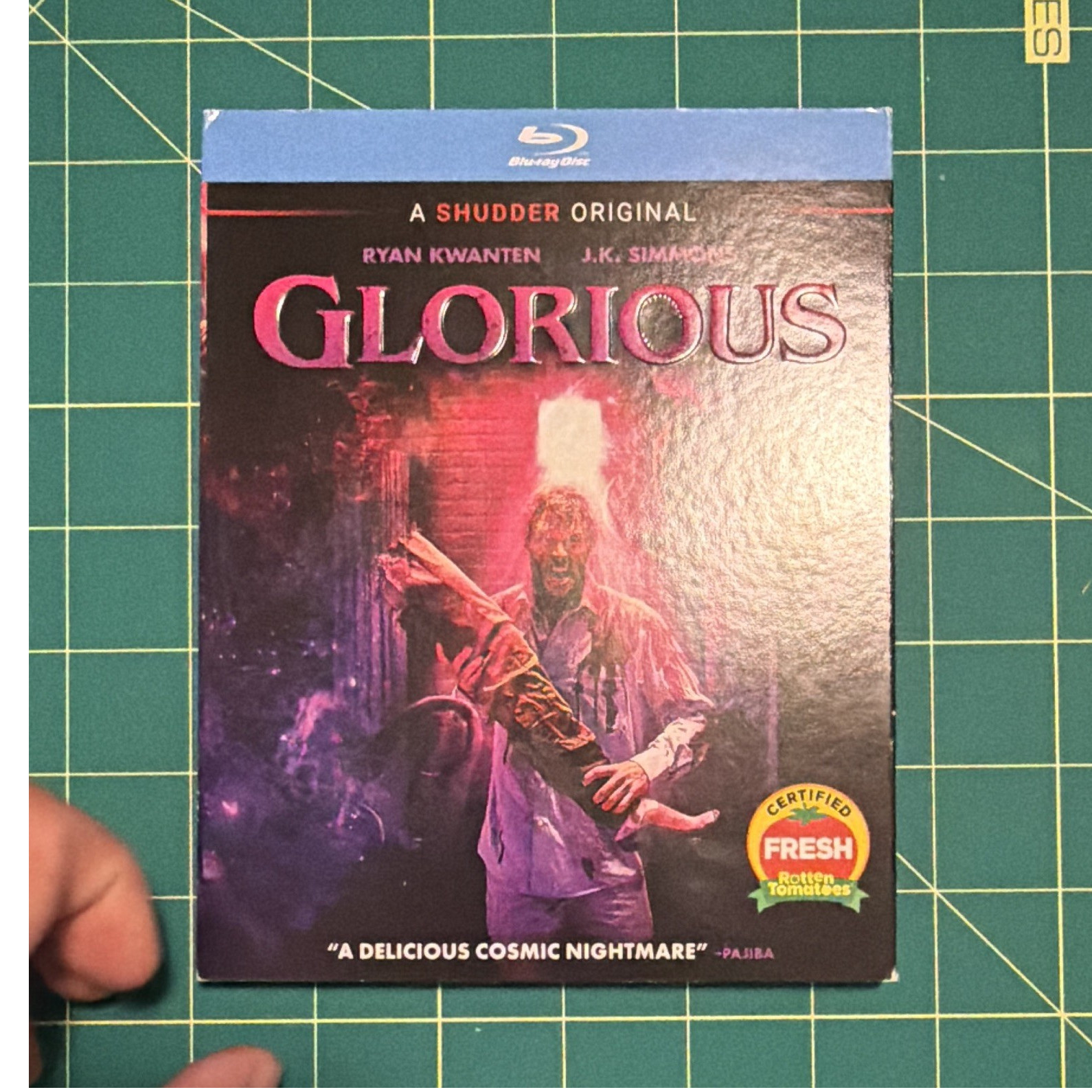 Shudder Glorious Blu-ray Movie in Blu-ray Case Ryan Kwanten J.K. Simmons