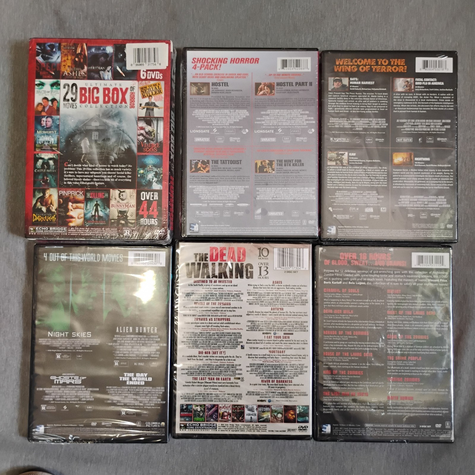 Horror DVD Lot 60+ Movies Zombie Slasher Supernatural Psychological Sci-Fi Cult