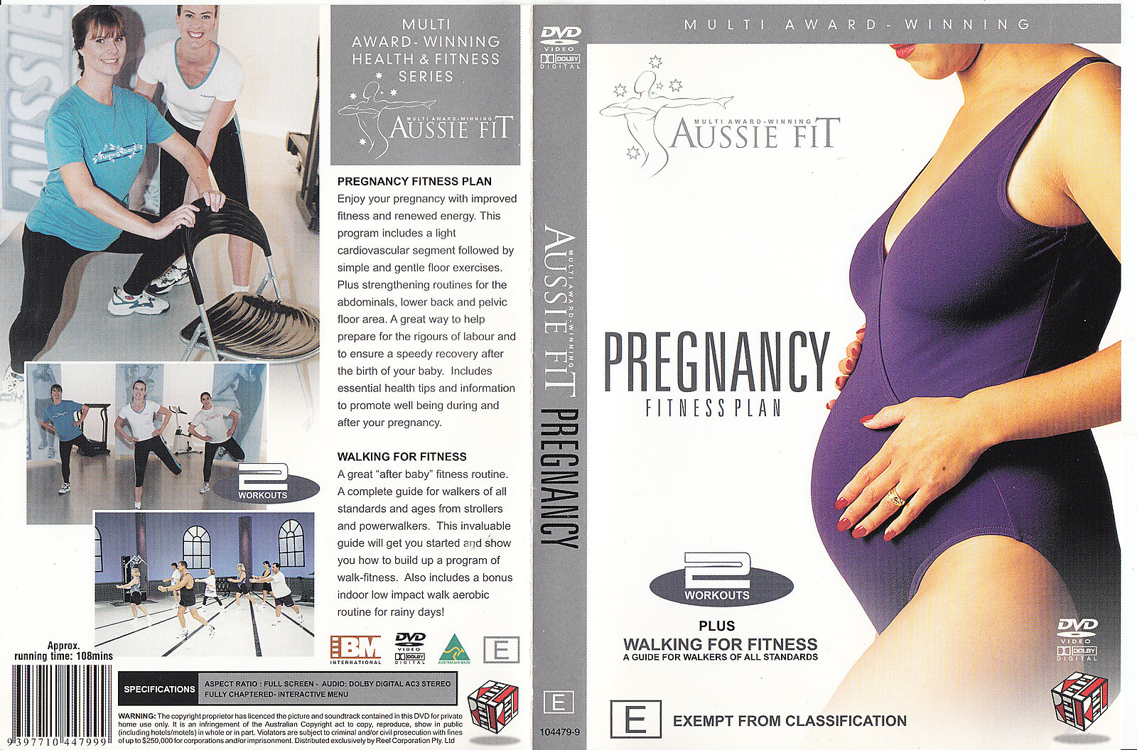 Pregnancy Fitness Plan-Aussie Fit-2 Workouts-[ 108 Minutes]-Pregnant-DVD