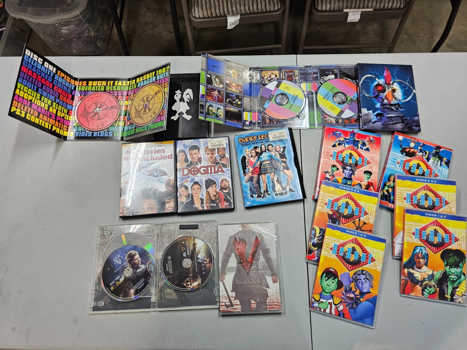 Anime DVD Lot Reboot Robot Chicken Vikings Dogma Batterys not incl Empire Record