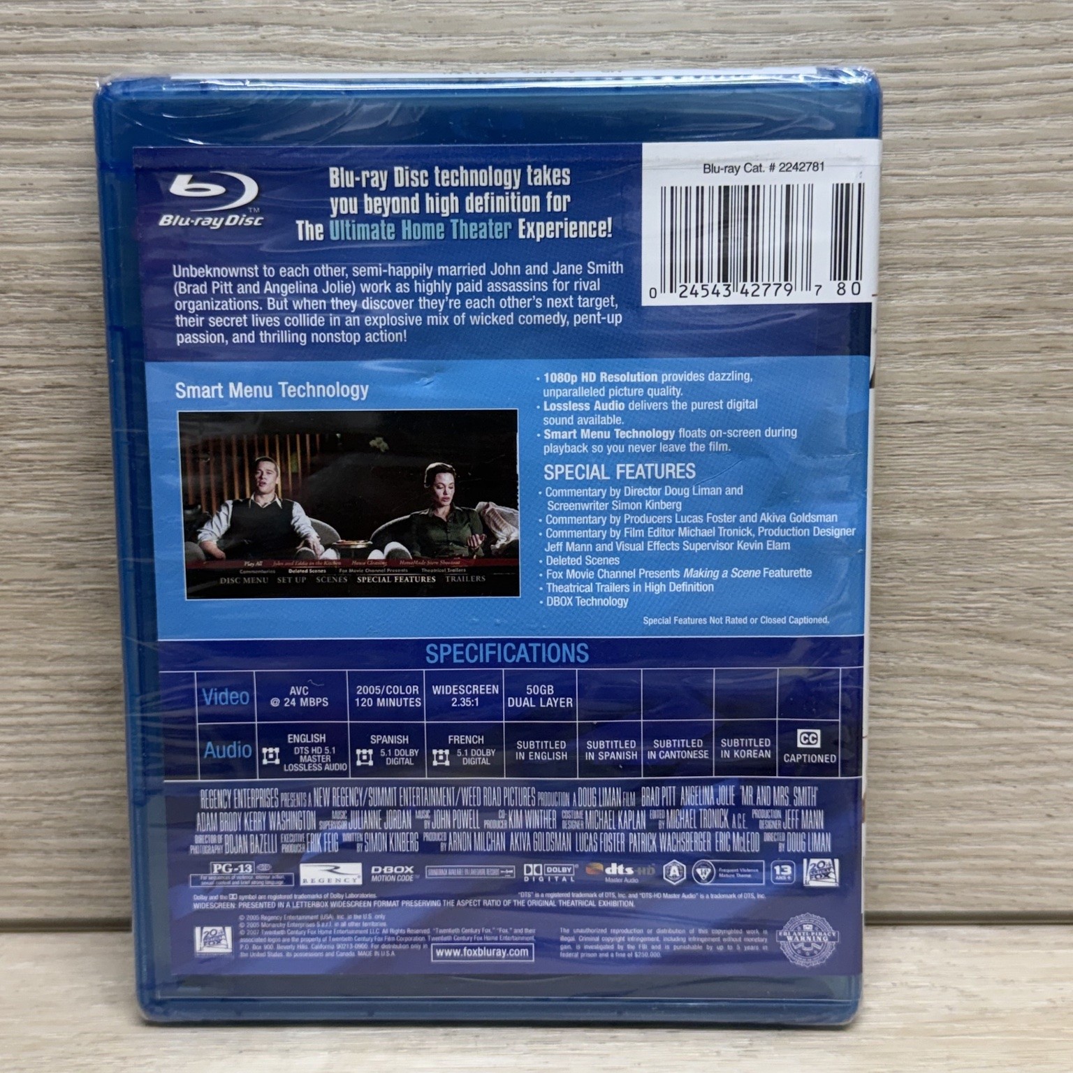 Mr. & Mrs. Smith Blu-ray 2005 Brad Pitt Angelina Jolie Doug Liman Action Comedy