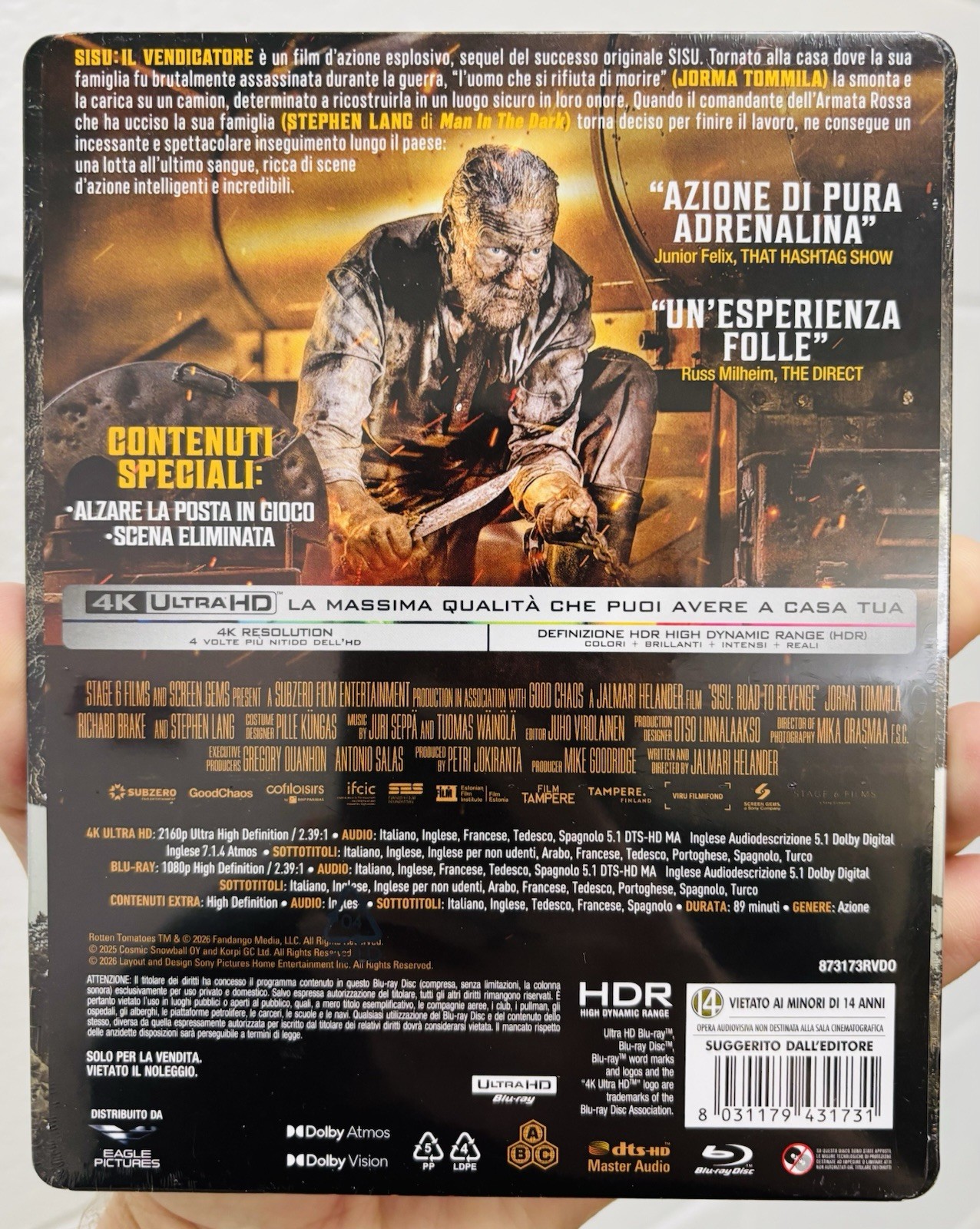 BRAND NEW Sisu 2 Road to Revenge STEELBOOK (4K Blu Ray + Blu Ray)