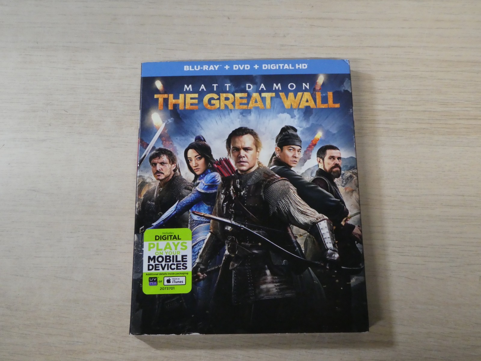 The Great Wall Blu Ray DVD 2017 Slipcover Matt Damon Pedro Pascal Action