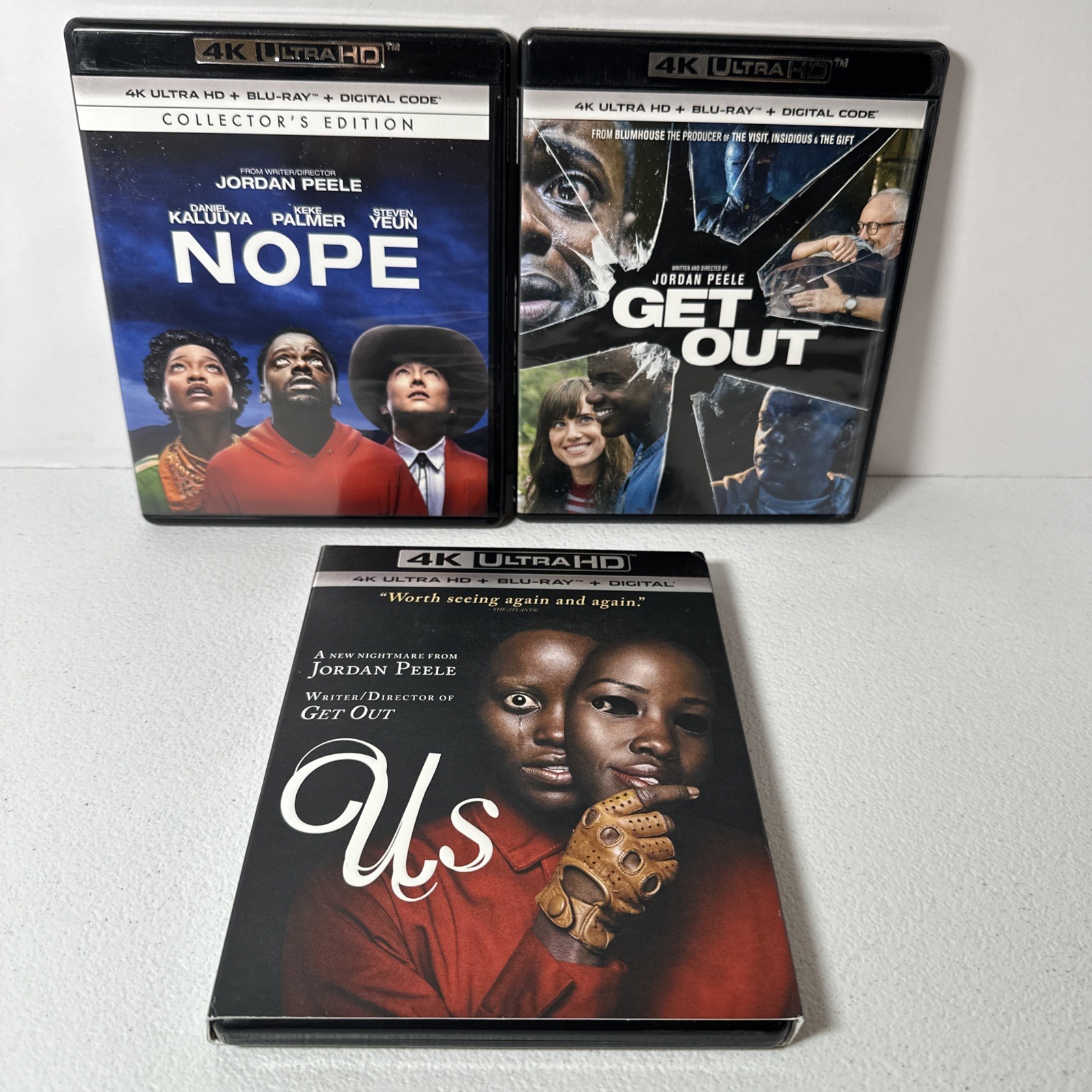 Jordan Peele Movie Collection: Get Out + Us + Nope (4K Ultra HD + Blu-ray)
