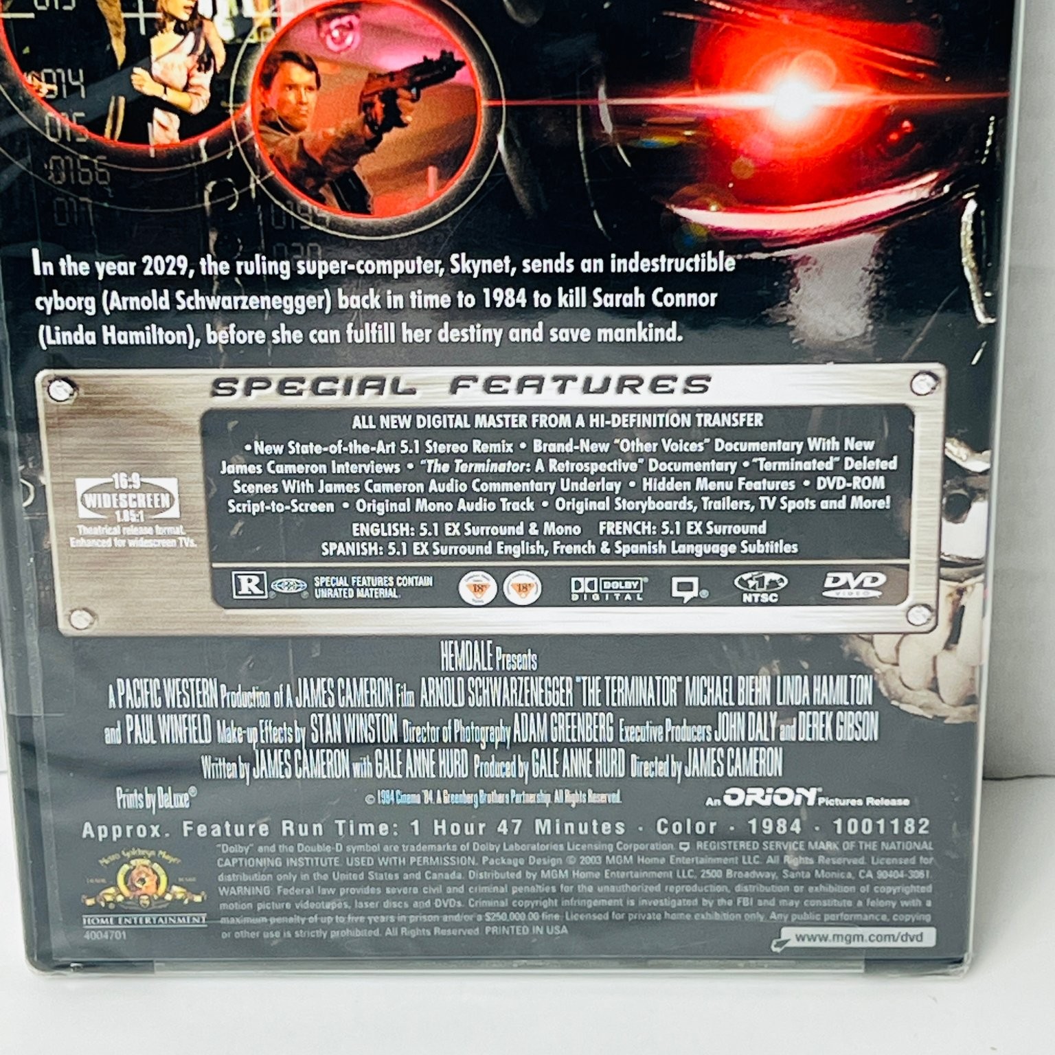 The Terminator DVD 1984 Special Edition Arnold Schwarzenegger James Cameron New