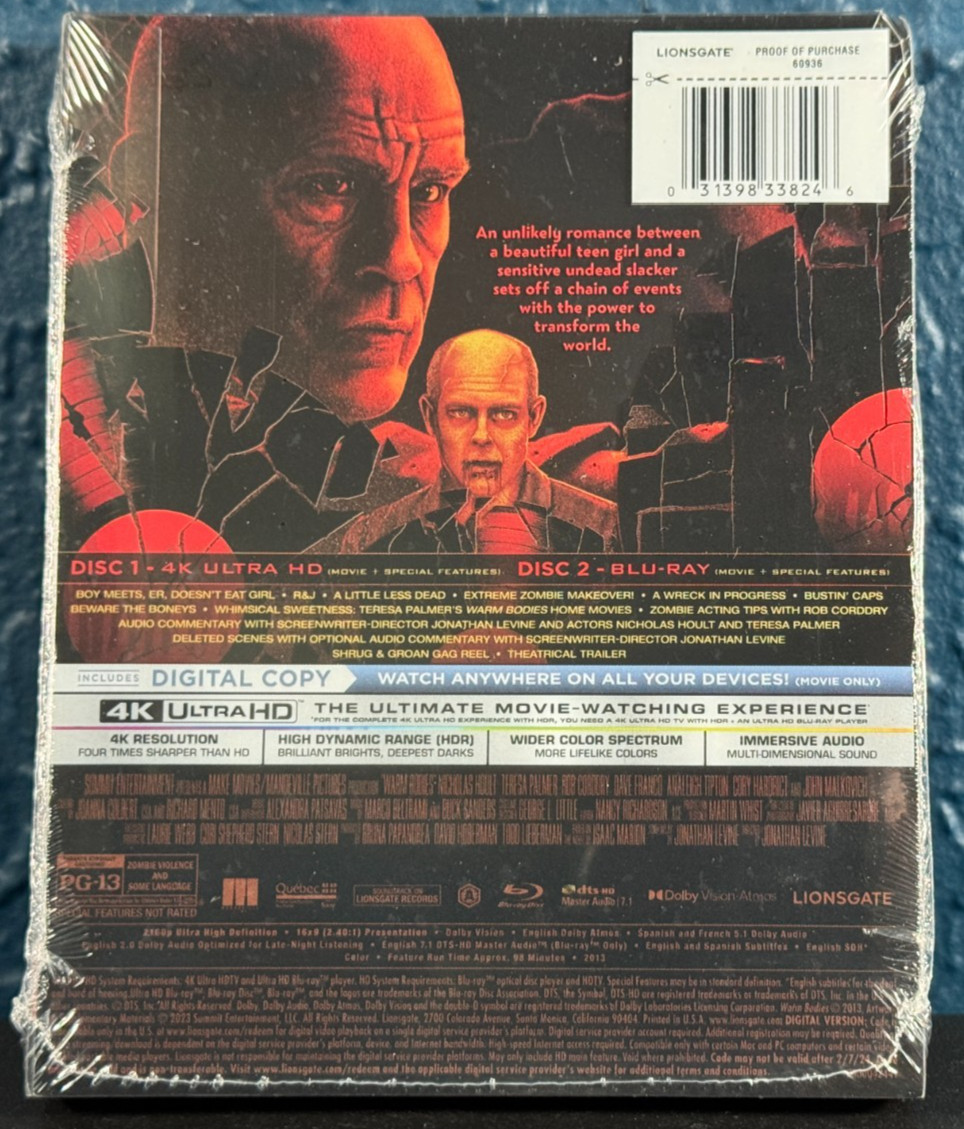 Warm Bodies (2013) Steelbook (4K UHD, Blu-ray) – New & Sealed
