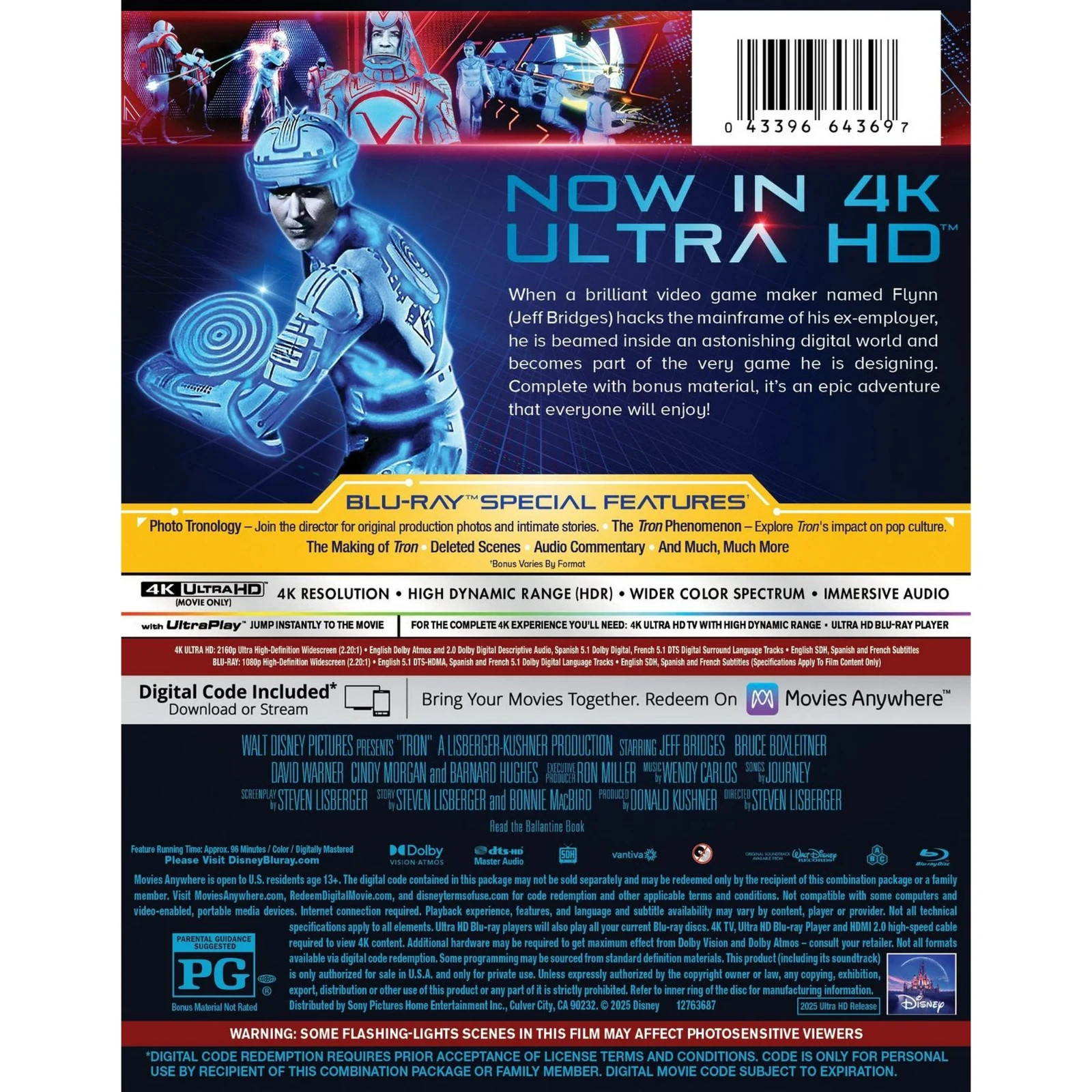 Hoppers 4K & Tron Ares 4K & Tron Legacy 4K & Tron 4K (4x DISNEY STEELBOOK)