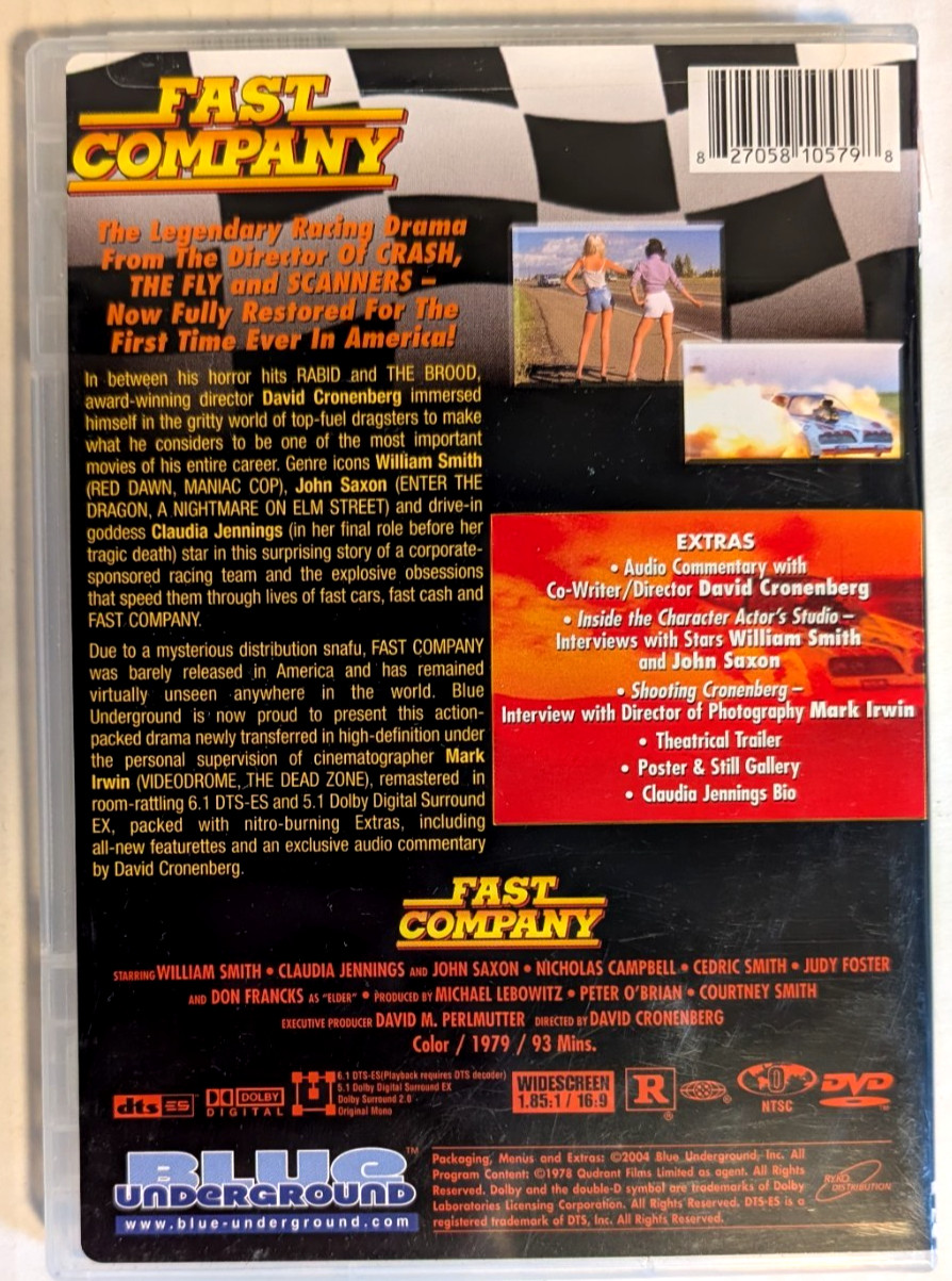 Fast Company DVD, 1978 – Will Smith, Claudia Jennings, John Saxon