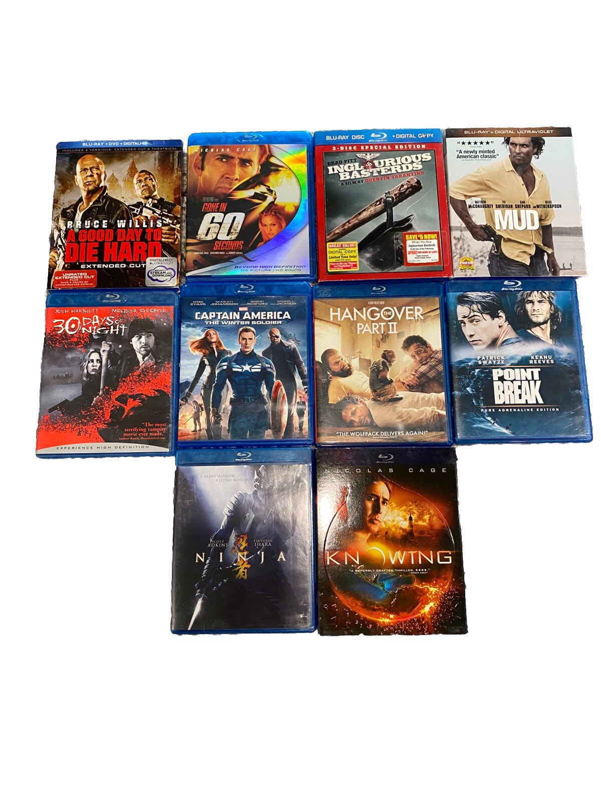 🎆LOT OF 10 -BLURAY MOVIE ASSORTED MIXED LOT Action Comedy Romance