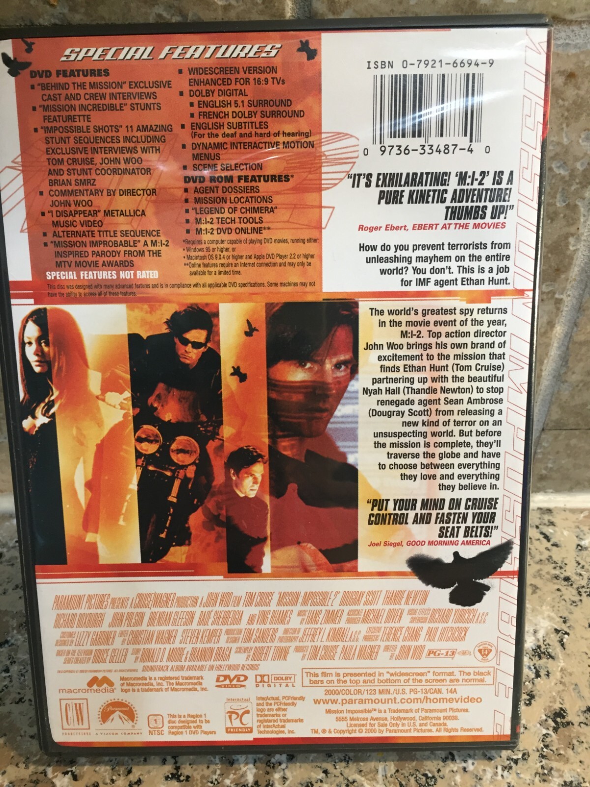 Mission Impossible 2 DVD / Tom Cruise / Widescreen / Ships with Tracking