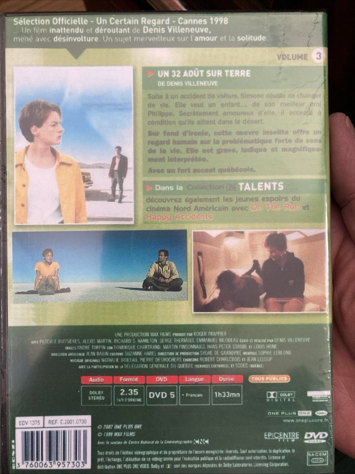 Un 32 Aout sur Terre DVD OCT52 Uber-Rare Denis Villeneuve Debut! French Language