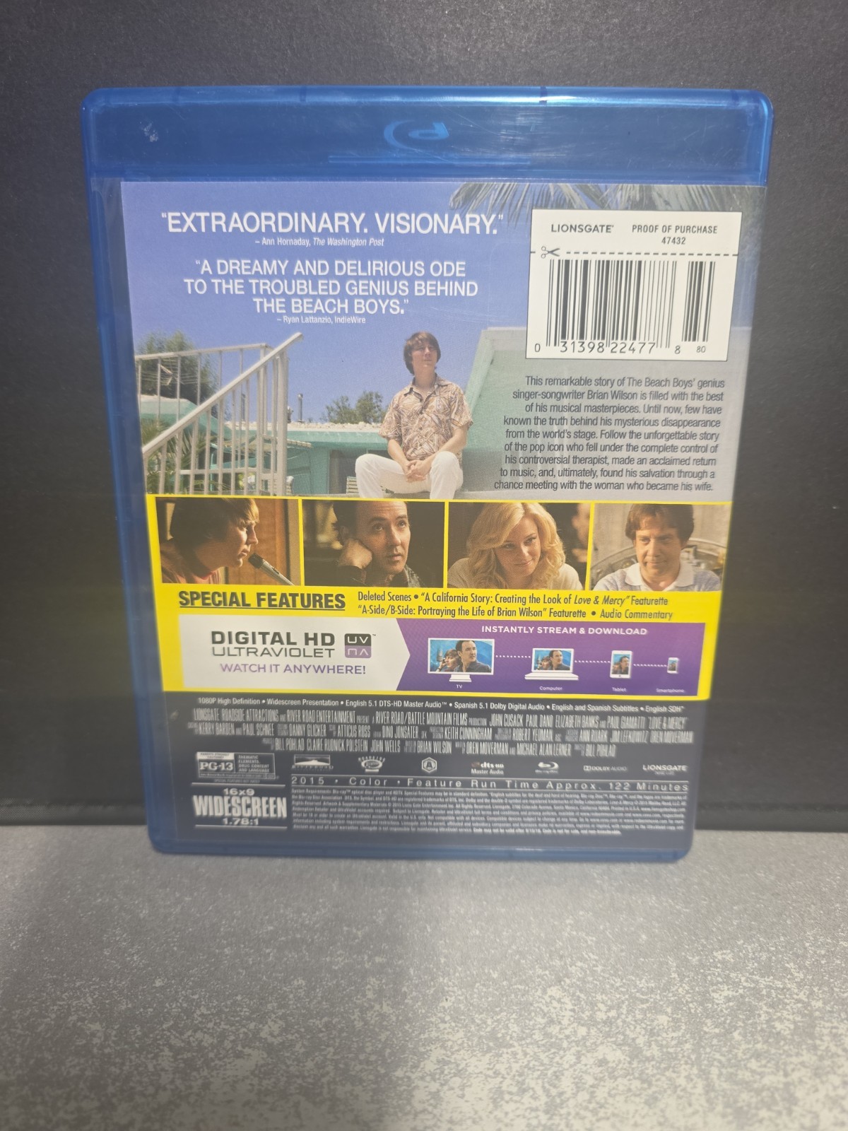 Love & Mercy (Blu-ray, 2014) John Cusack Beach Boys Brian Wilson Biopic, V-GOOD