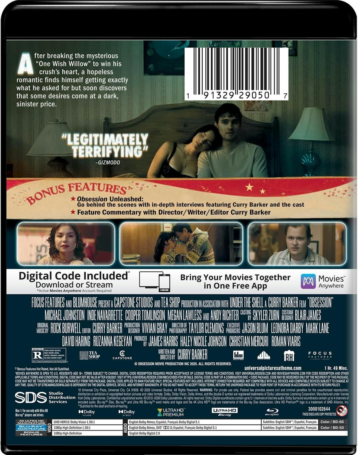 Obsession Collector’s Edition 4K UHD Blu-ray NEW