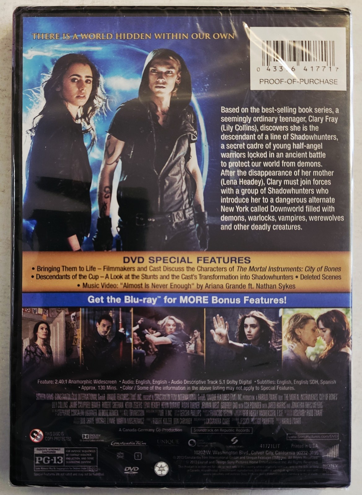 THE MORTAL INSTRUMENTS CITY OF BONES (2013) DVD BRAND NEW FAST SHIPPING