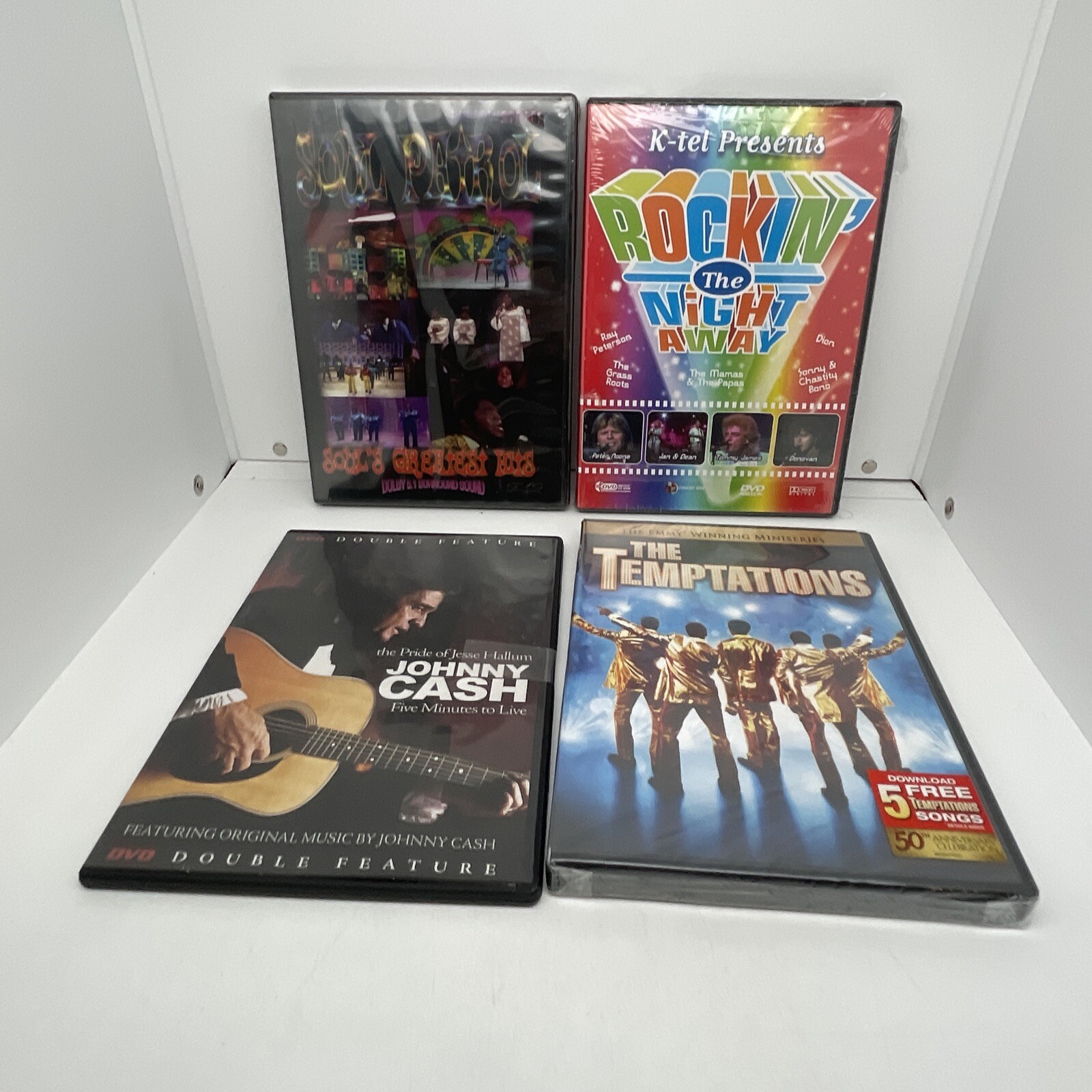 Sealed New DVD LOT The Temptations Rocking The Night Away Soul Patrol Plus 1