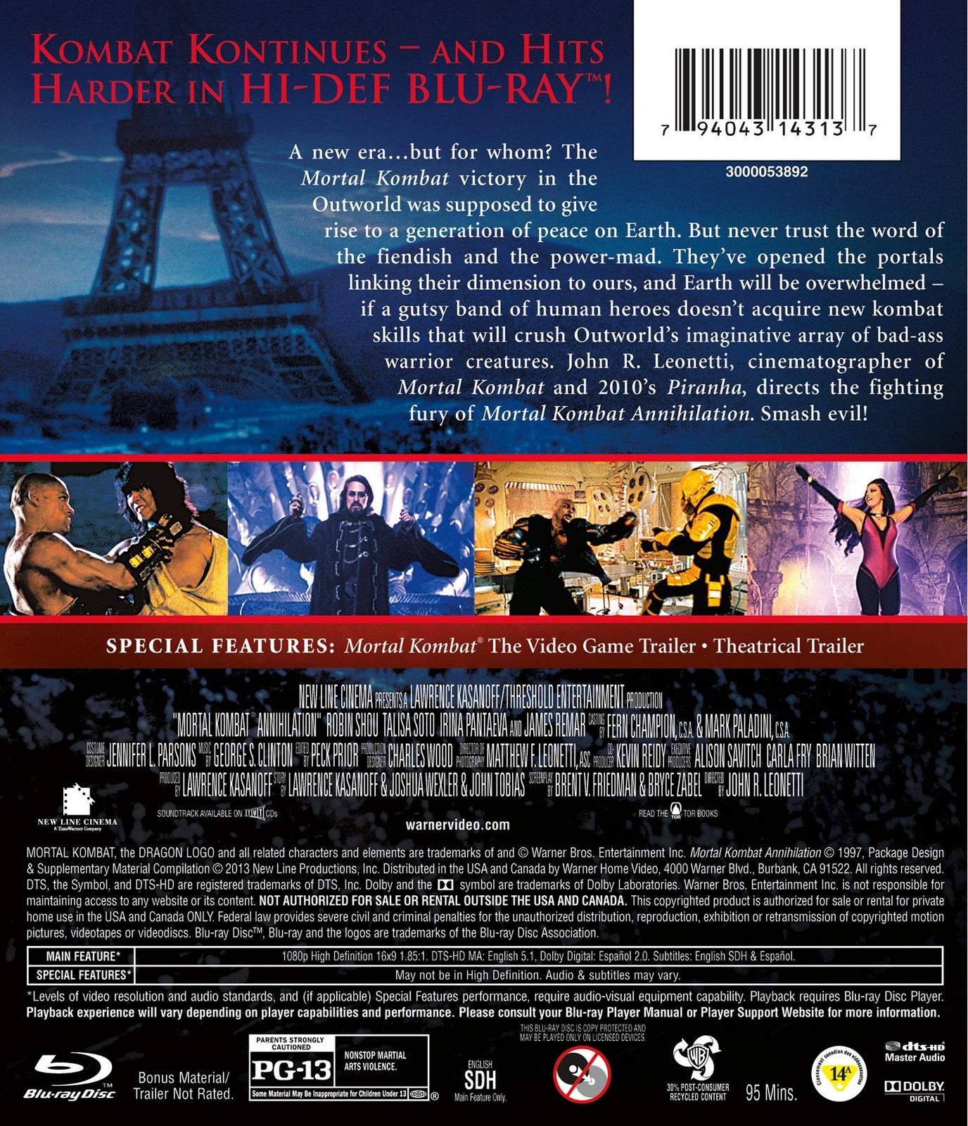 Mortal Kombat: Annihilation (BD) – Blu-ray Disc Movie