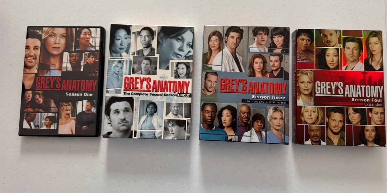 Grey’s Anatomy Seasons 1-4 DVD Set TV Series Medical Drama (Lot of 4)
