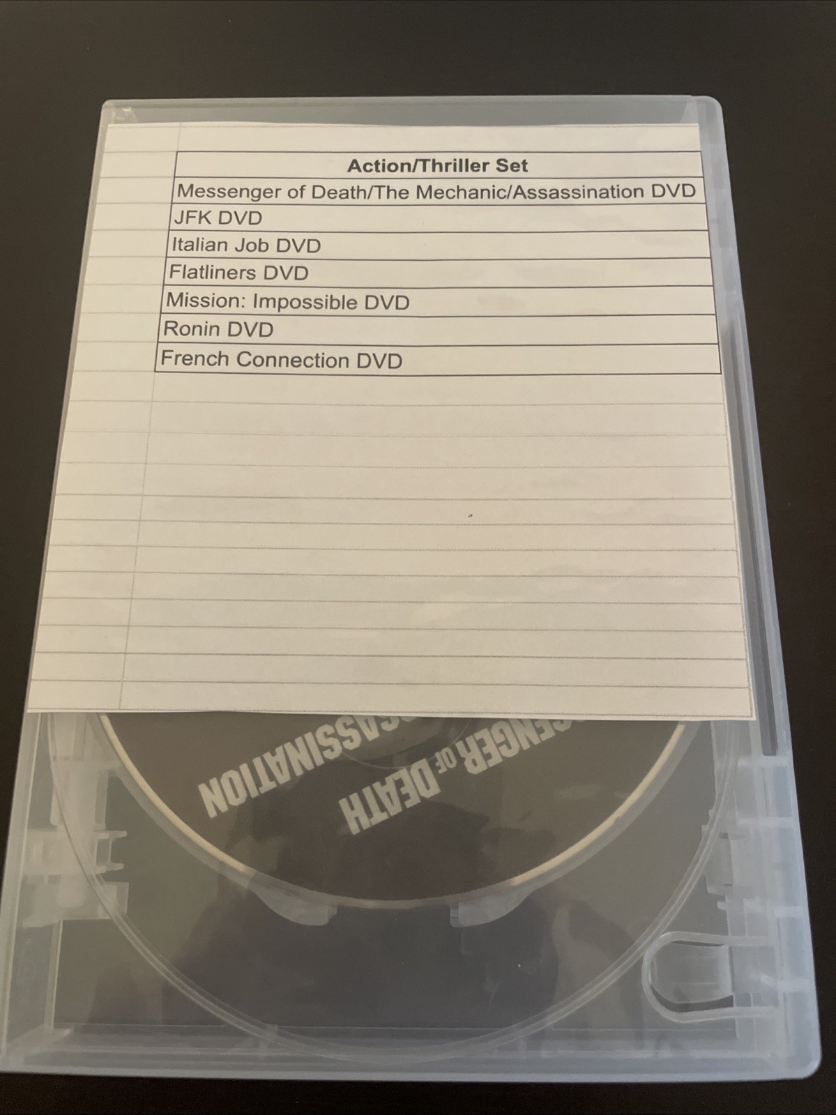 Action movie Lot. Discs Only in a generic case. See description for titles