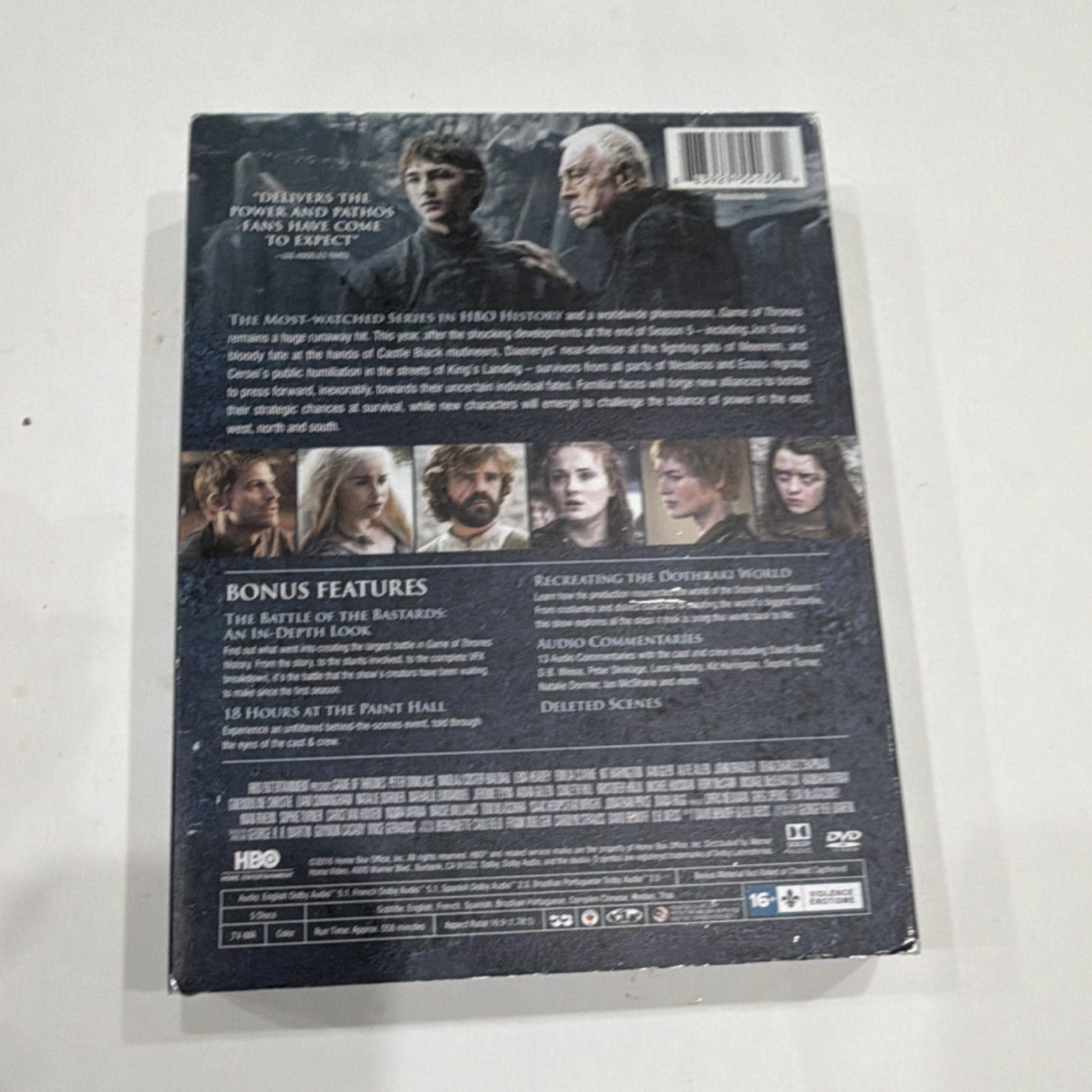 HBO Home Video Game of Thrones Sixth Season DVD Box Set 2016 English