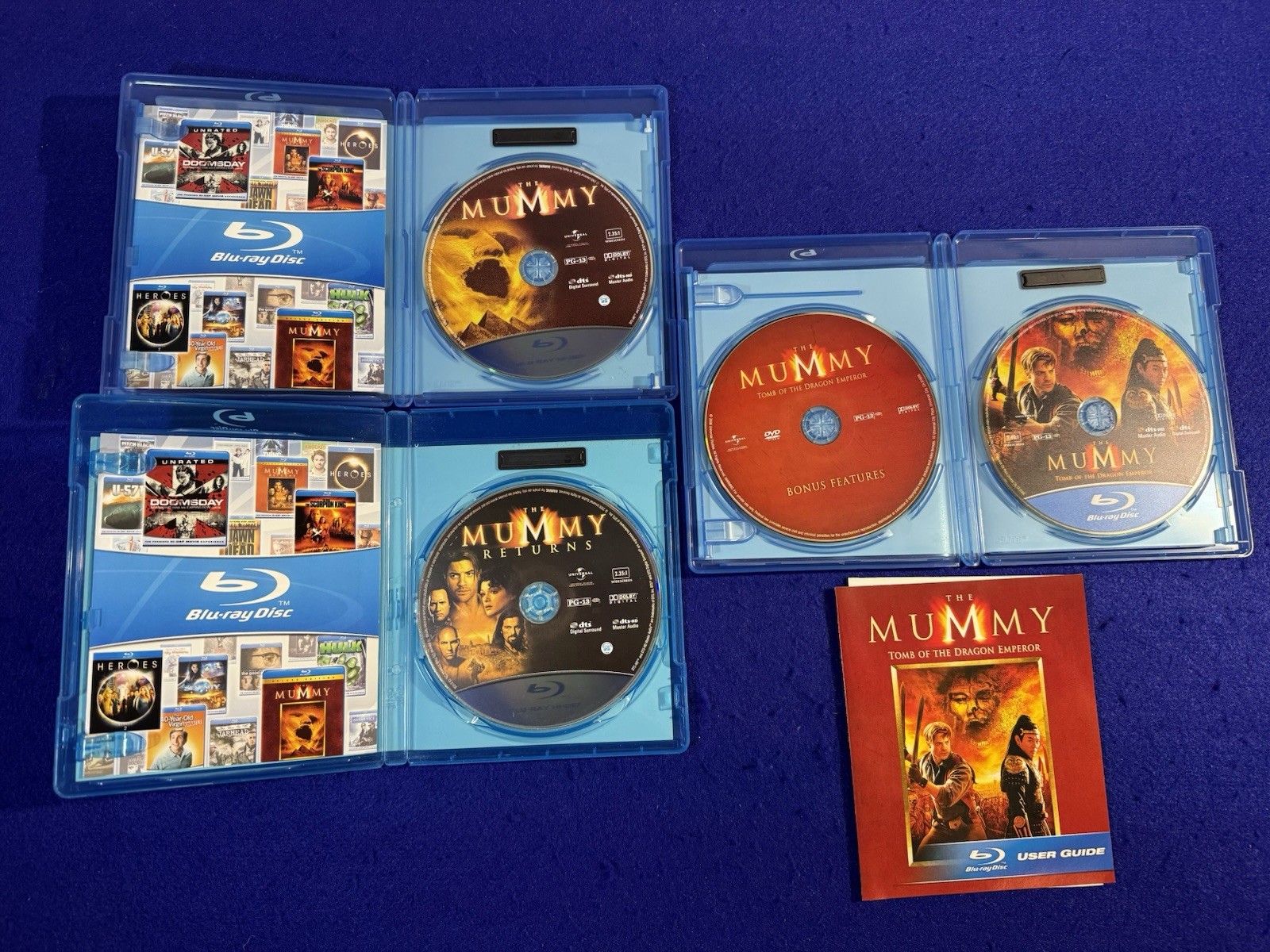The Mummy Trilogy Blu-ray Discs – Brendon Fraiser, Rachel Weisz, Arnold Vosloo