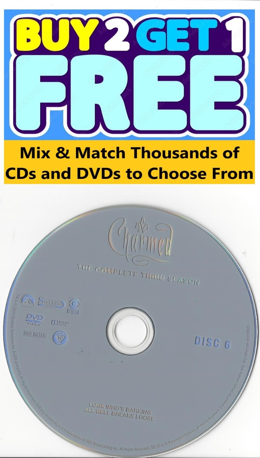 Charmed: The Complete Series (DVD) Third Season 3 Disc 6 Replacement Disc