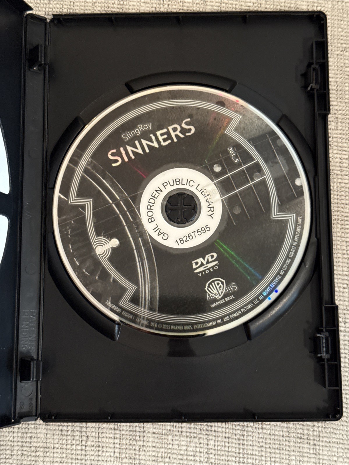 Sinners DVD Michael B Jordan 2025 Former Library Copy