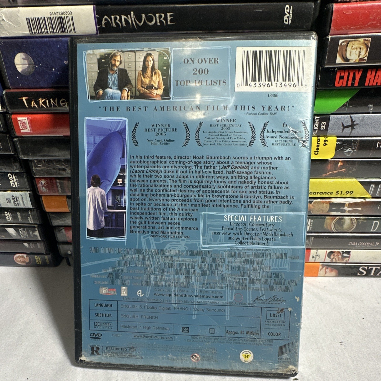 Sony Pictures The Squid and the Whale DVD Special Edition R Comedy/Drama 81m